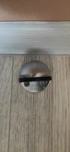 NAIERDI-Tope de puerta magnético de goma de acero inoxidable, soportes de puerta ocultos con antiperforación pegatina, sin clavos montados en el suelo, modelo DS-09