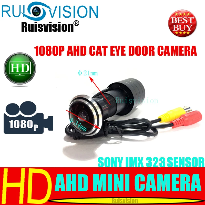 Аналоговая камера Sony высокого разрешения (AHD) IMX323 1080 P кошачий глаз двери отверстие охранных цвет товары теле и видеонаблюдения широкий