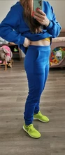 Outfits Women Tracksuit Sweatpants-Set Tops Two-Piece-Set Blue Cotton And Solid MEIYANGYOUNG