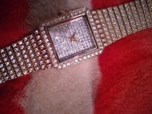 MISSFOX – reloj de diamante para mujer, cronógrafo cuadrado dorado, de cuarzo, análogico, minimalista, femenino