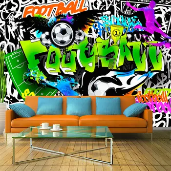 

Wall mural-Football Graffiti - 300x210 cm
