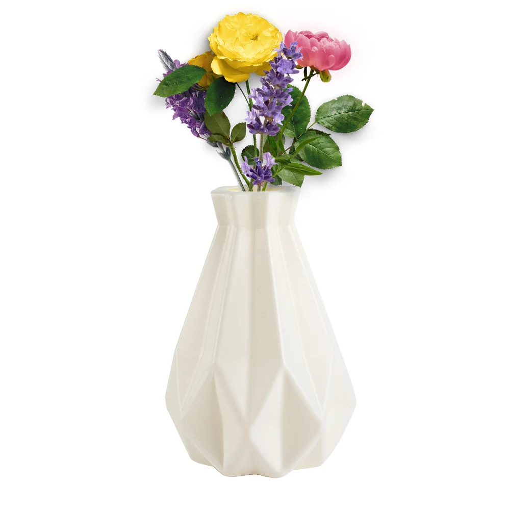 Пластиковая ваза белая имитация керамический цветочный горшок Цветочная корзина ваза для украшения свадьбы украшение дома Скандинавское украшение - Цвет: 4