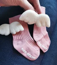 Calcetines de algodón hasta la rodilla para niñas pequeñas, de ala de Ángel, para verano y otoño