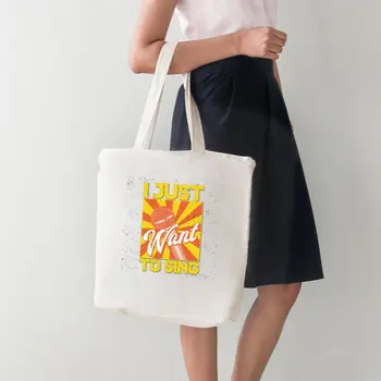 

Angemiel Bag I Just Want To Sing Song Big Tote Shopping Beach Bag