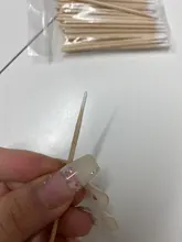 300 Uds desechables Ultra-pequeño hisopo de algodón sin pelusa Micro cepillos madera bastoncillos de algodón torundas de algodón con pegamento para extensión de pestañas quitar herramientas