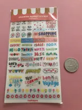 6 unidades/juego Kawaii, libro planificador de mercado de dibujo bonito, diario, decorar pegatinas de papelería, álbum de recortes transparente de PVC