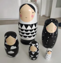 Juego de 5 uds. De muñecas rusas de anidación, muñeca Matryoshka de madera pintada a mano M89C