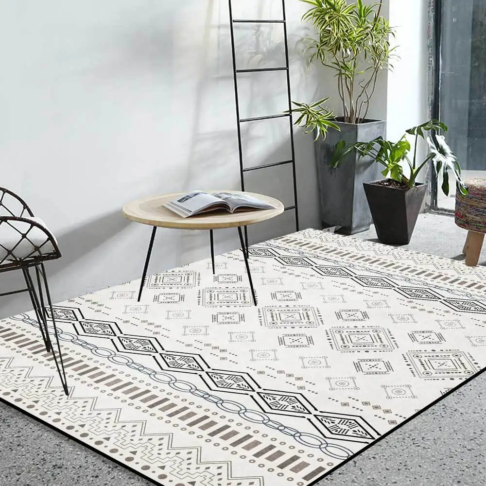 

Geometric Stripes Morocco Carpets for Bed Room Living Room Decoration Boho European Gray Area Rugs Non Slip Chair Cushion Mats