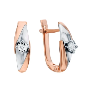 

Gold earrings with diamonds sunlight sample 585