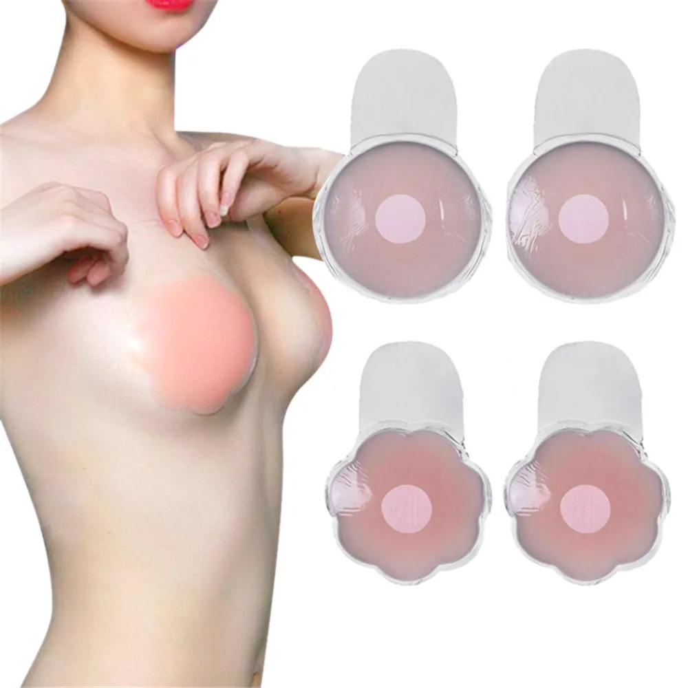 

1 Pair Reusable Invisible Pure Silicone Chest Sticker Anti-stripping Anti-Sagging Bra Nipple Pad Lift Up Breast Chest Milk Paste