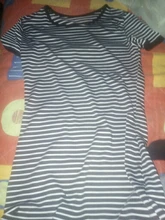 Verano cuello redondo suficiente Stock de manga corta vestido blanco y negro rayas vestidos Casual y elegante funda Slim vestido