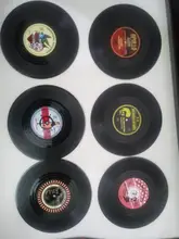 Vinyl Record Mat Coaster-Pad Drink-Holder Heat-Resistant Retro Mug Plastic Black Hot