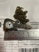 Relojes Antiguos Steampunk para niñas y mujeres, pulsera de mano de cuarzo en forma de guitarra de bronce, colgante de collar, regalo