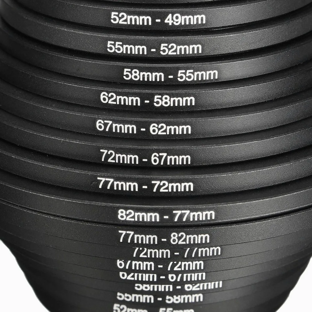 18Pcs Camera Lens Filter Ring Adapter Step Up Down Ring Adapter 37-82mm Set For Canon Nikon All Camera DSLR 18Pcs Camera Lens Filter Ring Adapter Step Up Down Ring Adapter 37-82mm Set For Canon Nikon All Camera DSLR