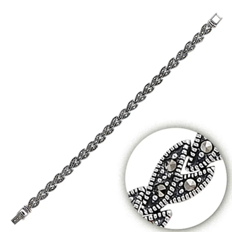 Серебряный 925 пробы Браслет из марказита