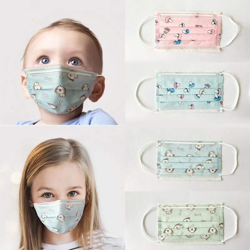 

Toddler Face Mask 10pcs Children Child Infant Protection Masks Cute Cartoon Three-layer Dust Protection Face Protection