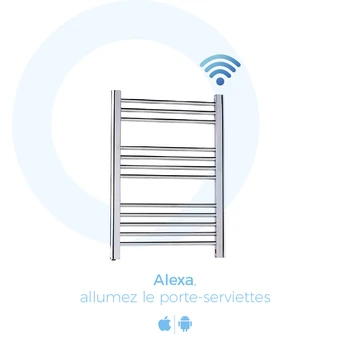 

Wi-Fi BARCELONA chrome-plated electric towel rail Compatible with iOS and Android • Alexa and Google Home