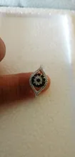Anillo de piedra de cristal azul Punk para mujer, sortija de boda de Color plateado con encanto de circón para mujer, sortija de compromiso hueca de ojo malvado delicada