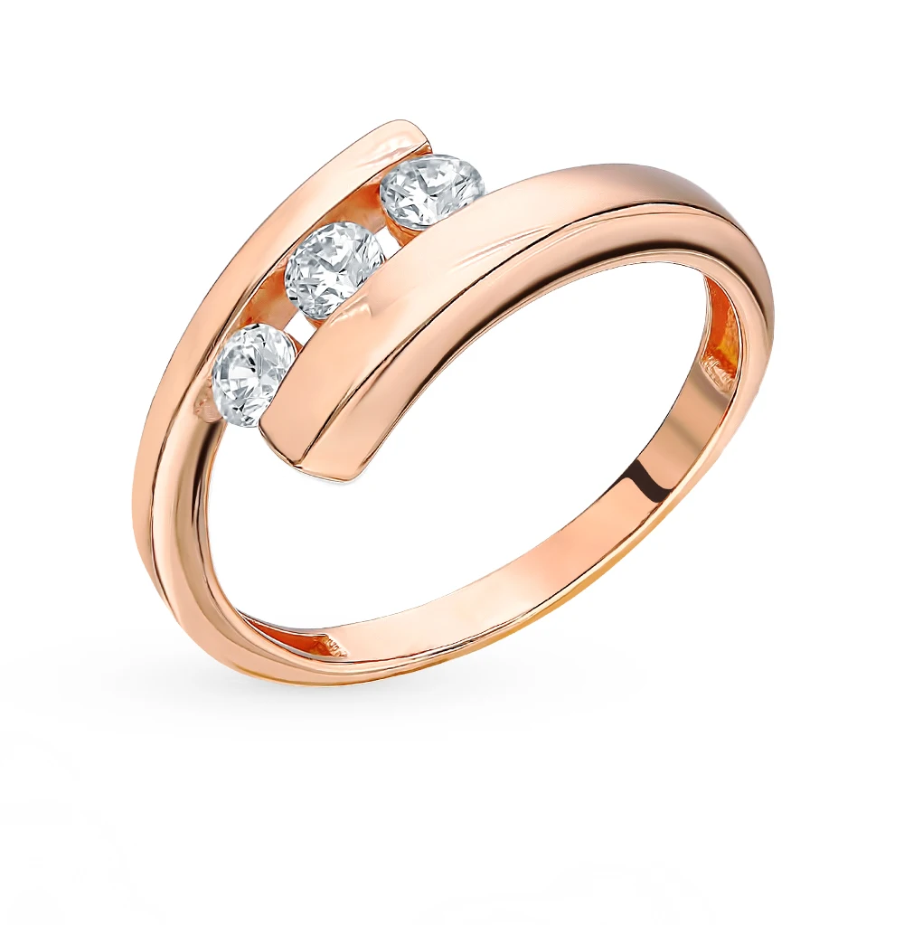 Серебряное кольцо с фианитами SUNLIGHT проба 925
