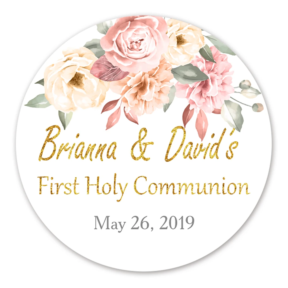 First Communion Stickers Personalized First Holy Communion Favor Tags Labels Communion Thank You Stickers