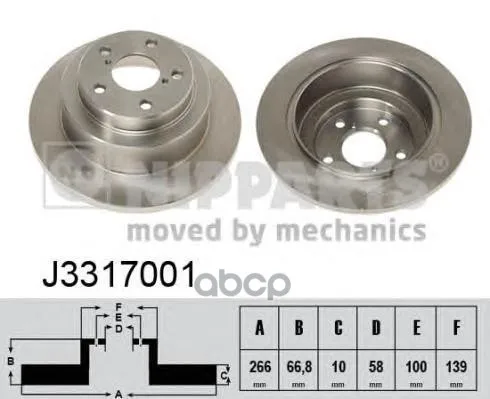 Диск Тормозной Задний Nipparts арт. J3317001