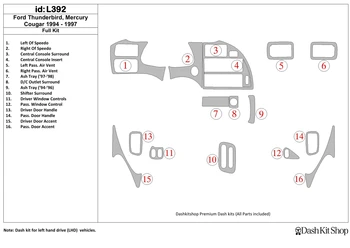 

Interior trim for Ford Thunderbird 1994-1997. Set L392.