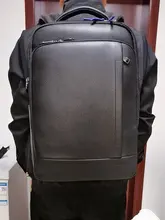 Backpack Laptop Business BOPAI Black Waterproof Genuine-Leather Casual Men Male