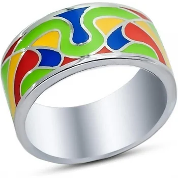 

Silver Wings enamel ring in silver