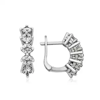 

Merve Silver Silver 5 Stone Earrings