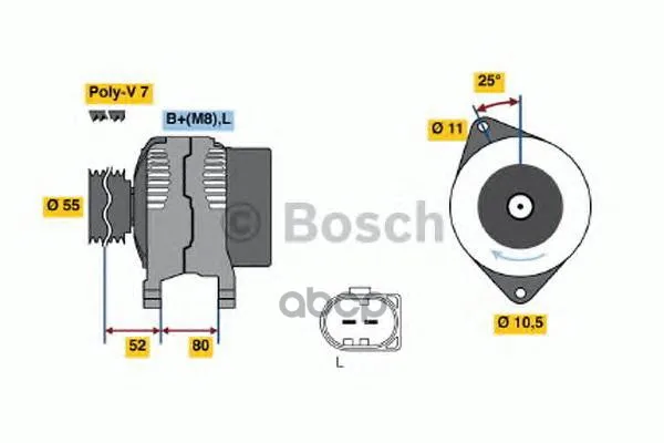 Генератор 14v 140a Bosch арт. 0124525020