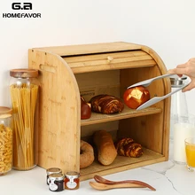 Hộp Bảo Quản Tre Bánh Mì Hộp Thùng Rác Kèm Thớt Hai Lớp Đựng Thực Phẩm Lớn Ngăn Kéo Nhà Bếp Nhà Tổ Chức Nhà Phụ Kiện(China)