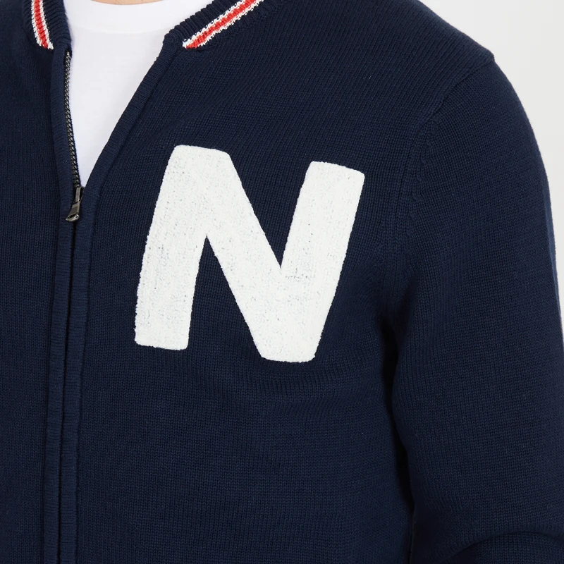 Nautica-up хлопковая куртка цвет синий темно-синий с zipper-S83929_4NV