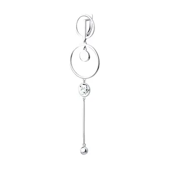 

Sokolov silver earring, 1 pc., fashion jewelry, 925, women's male