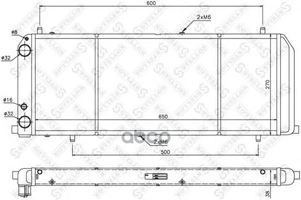 10-25046-Sx_радиатор Системы Охлаждения! Audi 100 1.6/1.8 76-90 Stellox 1025046sx Stellox арт. 1025046SX