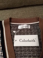 Oversize Cardigans Sweaters Checkered Plaid Colorfaith Fashionable Womens Spring Knitting