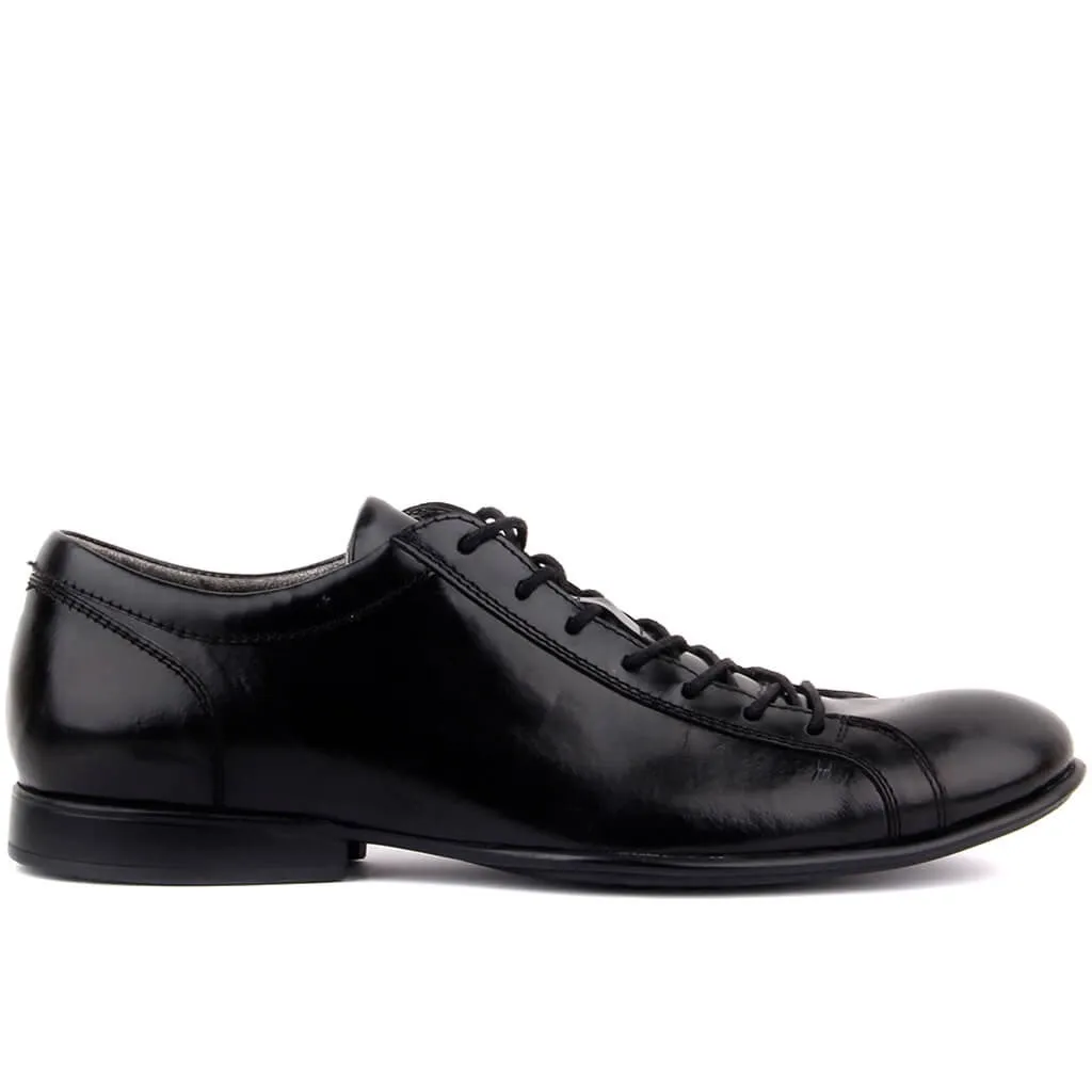 

Sail-Lakers Black Opening Leather Man Casual Shoes
