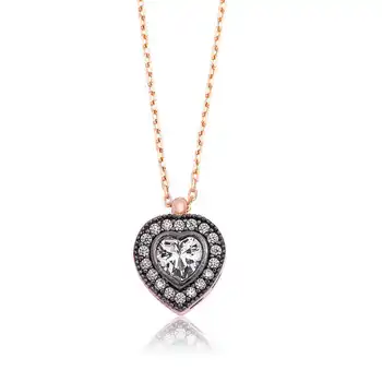 

925 sterling Silver Heart Women Necklace