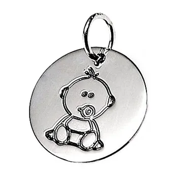 

Pendant 925 sterling silver m disc 18mm. Baby oxidized [AB2625GR] -Customizable-RECORDING INCLUDED IN THE PRICE