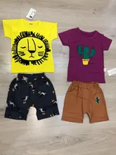 Conjunto de ropa de dibujos animados para niños y niñas traje de algodón de verano de 1, 2 y 3 años, camiseta y pantalones cortos