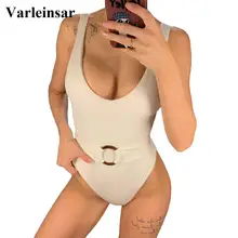 Новинка, женский купальник, белый, v-образный вырез, сдельный купальник, женский купальник с резинкой на талии, купальный костюм, монокини, V1383