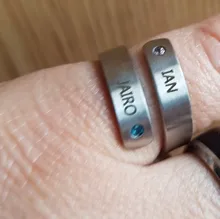 JewelOra personalizada anillos para madres de piedra de anillos para las mujeres grabado joyería regalos de aniversario para mamá