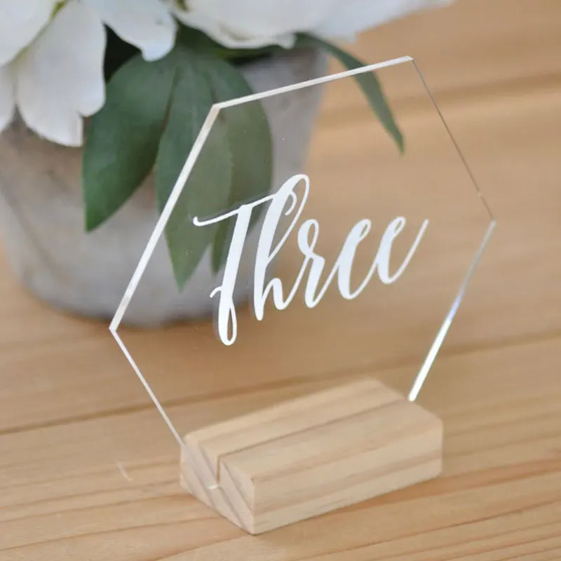  Hexagon Table Number Wedding Acrylic Wedding Table Number Geometric Wedding Table Decor Custom Tabl