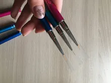 3 unids/lote lentejuelas arte de uñas cepillo dibujo de pintura de la pluma de herramienta de diseño la manicura/7/9/11mm acrílico de decoración de Gel UV herramientas