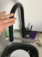 Sacar Sensor negro grifos De cocina De acero inoxidable De acero De inducción mixto grifo táctil Control lavabo grifo Torneira De KH1005R