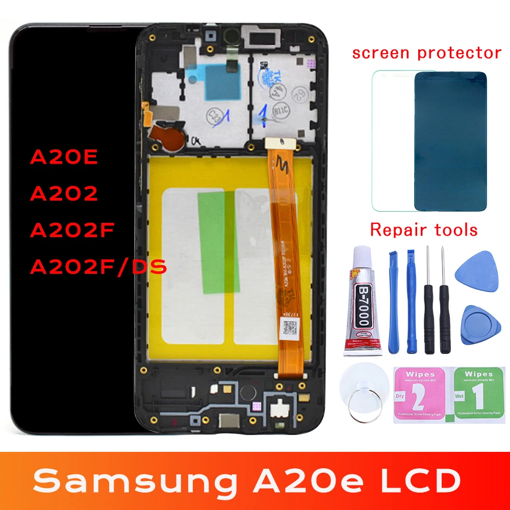 

Original Display For Samsung Galaxy A20e A202 A202F A202DS Display Touch Screen Digitizer Assembly A202F/DS For SAMSUNG A20e LCD