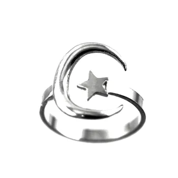 

Ring 925 Sterling silver m reasons Moon star adjustable body [AB6201]