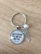 Verso de la Biblia clave cadenas fe llavero escritura citar joyería cristiana amigo mujeres hombres regalo regalos