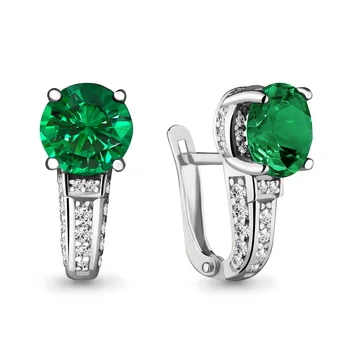 

Earrings made of silver with nanoemerald Sint. And cubic zirconia