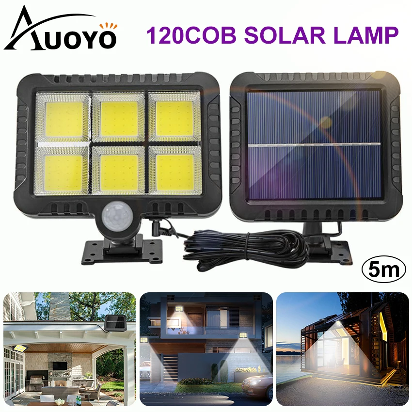 

Auoyo Solar Wall Light Outdoor Lighting Motion Sensor COB LED Solar Light Waterproof Street Lamp Induction Wall Lamp for Garden