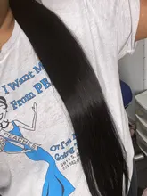 ALIANNA-extensiones de cabello humano para mujer, mechones de pelo largo y liso, brasileño, 32, 34, 36, 38 y 40 pulgadas, n. ° 1B, 30 pulgadas